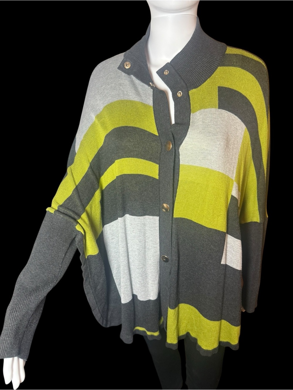 Joseph A colorblock striped oversized button down cardigan Size Large